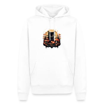 Champignons de chat Champignons Cottagecore - Sweat à capuche Premium bio Homme - blanc - Devant - Nico (187cm)
