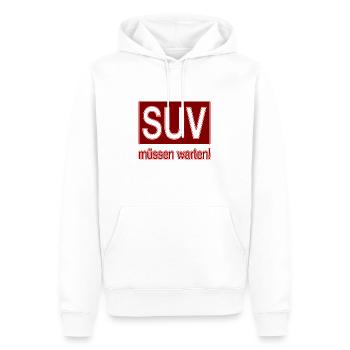 SUV müssen warten! - Männer Premium Bio Hoodie - Weiß - Vorne - Nico (187cm)