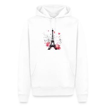 Paris, la ville de l’amour - Sweat à capuche Premium bio Homme - blanc - Devant - Nico (187cm)