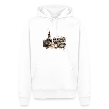 Édimbourg, la capitale de l’Écosse - Sweat à capuche Premium bio Homme - blanc - Devant - Nico (187cm)