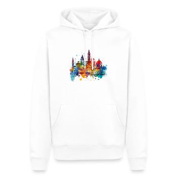 Florenz, eine einzigartigen Stadt - Männer Premium Bio Hoodie - Weiß - Vorne - Nico (187cm)