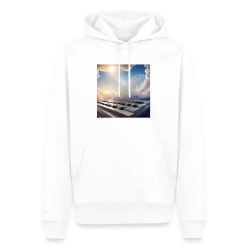 La musique est dans l’air - Sweat à capuche Premium bio Homme - blanc - Devant - Nico (187cm)
