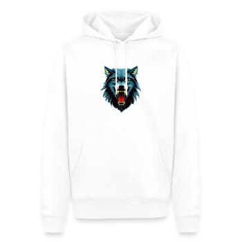 Loup - Sweat à capuche Premium bio Homme - blanc - Devant - Nico (187cm)