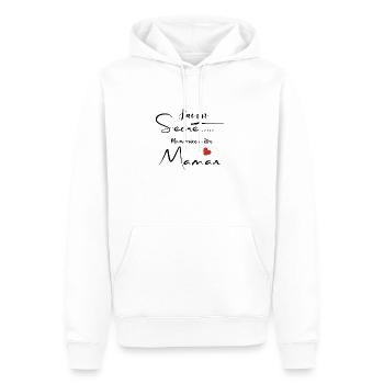 J’ai un secret ma marraine va être maman - Sweat à capuche Premium bio Homme - blanc - Devant - Nico (187cm)