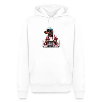 Dachshund Hund Musik Hundehalter Dackelwelpe Hunde - Männer Premium Bio Hoodie - Weiß - Vorne - Nico (187cm)