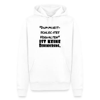 schlechtes verhalten - Männer Premium Bio Hoodie - Weiß - Vorne - Nico (187cm)