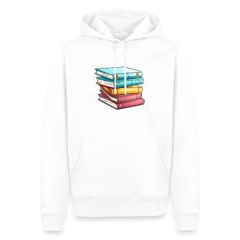 Livre Lecture Livres Cadeau Lecteur Amoureux du livre - Sweat à capuche Premium bio Homme - blanc - Devant - Nico (187cm)