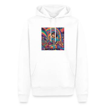 oh son X Mas - Sweat à capuche Premium bio Homme - blanc - Devant - Nico (187cm)