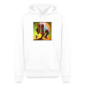 Bouffon monstre - Sweat à capuche Premium bio Homme - blanc - Devant - Nico (187cm)