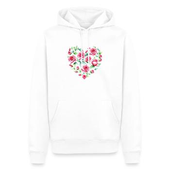 Saint-Valentin, Amour, Fiançailles, Fête des mères, Mariage - Sweat à capuche Premium bio Homme - blanc - Devant - Nico (187cm)
