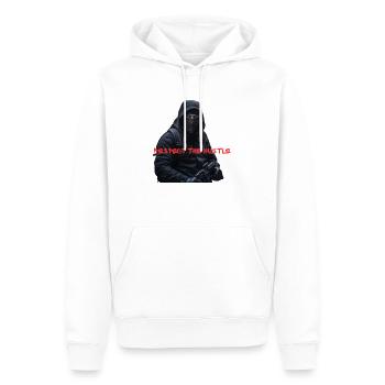 Respect the Hustle - Männer Premium Bio Hoodie - Weiß - Vorne - Nico (187cm)