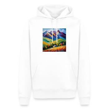 Mountain with beautiful views - Men’s Premium Organic Hoodie - white - Front - Nico (187cm)