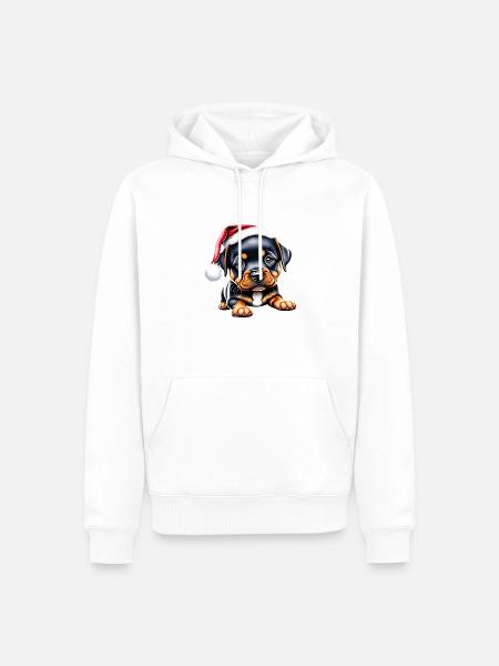 Rottweiler Hund Hundewelpe Weihnachten Hunde - Männer Premium Bio Hoodie - Weiß