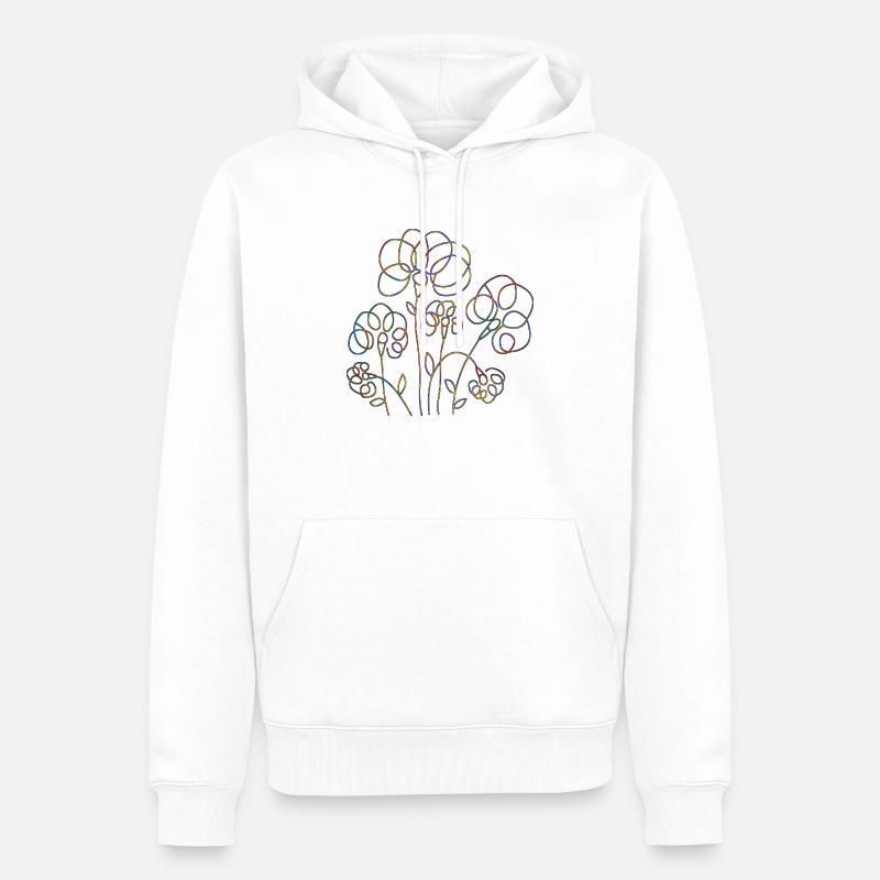 Fleur - Sweat à capuche Premium bio Homme - blanc