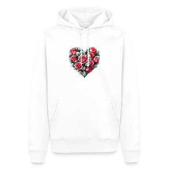 Mariage, Amour, Saint-Valentin, Fiançailles, Fête des mères - Sweat à capuche Premium bio Homme - blanc - Devant - Nico (187cm)