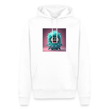 Joyeux Halloween mignon monstre marin langue effrayante - Sweat à capuche Premium bio Homme - blanc - Devant - Nico (187cm)