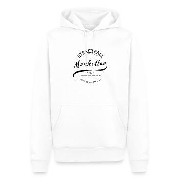 Borough Sports Line - Manhattan - blkprnt - Männer Premium Bio Hoodie - Weiß - Vorne - Nico (187cm)
