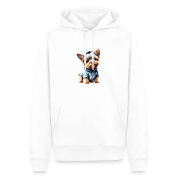 Chien propriétaire Chien Yorkshire Terrier Chiot - Sweat à capuche Premium bio Homme - blanc - Devant - Nico (187cm)