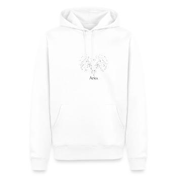 Sternzeichen - Widder - Männer Premium Bio Hoodie - Weiß - Vorne - Nico (187cm)