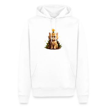 Beleuchtetes Weihnachtskätzchen - Männer Premium Bio Hoodie - Weiß - Vorne - Nico (187cm)