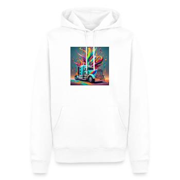 Camion coloré - Sweat à capuche Premium bio Homme - blanc - Devant - Nico (187cm)