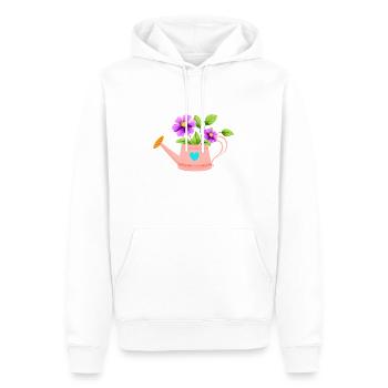 Cadeau de fleurs, jardinier amateur, jardinier, fleurs, jardin - Sweat à capuche Premium bio Homme - blanc - Devant - Nico (187cm)