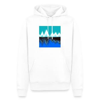 Traumhafte Höhen und verborgene Tiefen - Männer Premium Bio Hoodie - Weiß - Vorne - Nico (187cm)