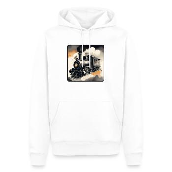 Steam locomotive No.9 by Cora.Art - Männer Premium Bio Hoodie - Weiß - Vorne - Nico (187cm)