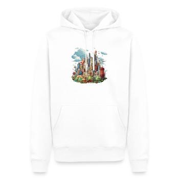Crazy City - Männer Premium Bio Hoodie - Weiß - Vorne - Nico (187cm)