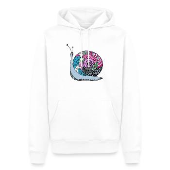 Schnecke - Männer Premium Bio Hoodie - Weiß - Vorne - Nico (187cm)