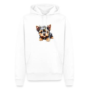 Chiot Yorkshire Terrier Chien Propriétaire Chien - Sweat à capuche Premium bio Homme - blanc - Devant - Nico (187cm)