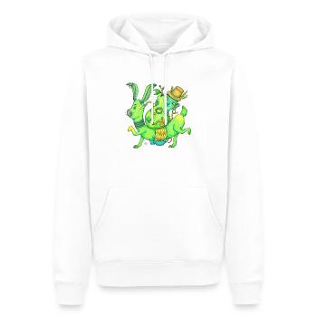 Magie, Lapin, Magicien, Poire - Sweat à capuche Premium bio Homme - blanc - Devant - Nico (187cm)