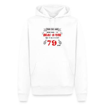 So sieht ein gutaussehender 79-Jähriger aus - Männer Premium Bio Hoodie - Weiß - Vorne - Nico (187cm)
