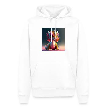 mignon petit bébé dragon drôle - Sweat à capuche Premium bio Homme - blanc - Devant - Nico (187cm)