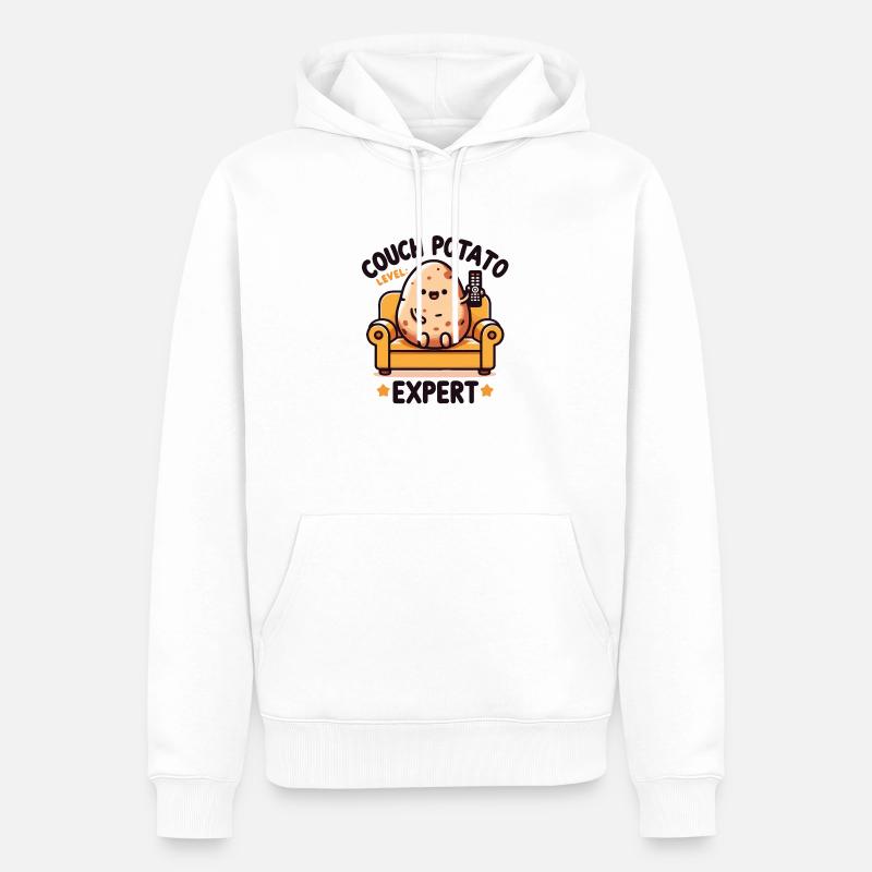 Couch Potato Experte - Männer Premium Bio Hoodie - Weiß