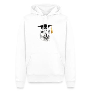 Baccalauréat Diplômé de l’école d’alpaga - Sweat à capuche Premium bio Homme - blanc - Devant - Nico (187cm)