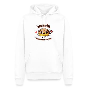 Conception de jeu de mots mignon muffin - Sweat à capuche Premium bio Homme - blanc - Devant - Nico (187cm)