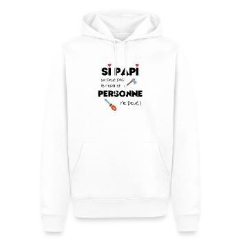 Si papi ne peut pas le réparer personne ne peut - Sweat à capuche Premium bio Homme - blanc - Devant - Nico (187cm)