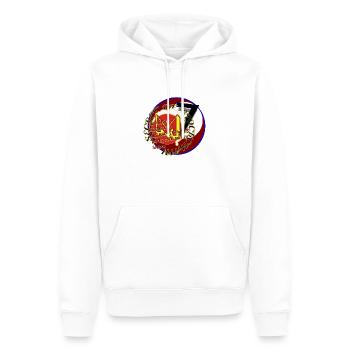 bus to the moon - Männer Premium Bio Hoodie - Weiß - Vorne - Nico (187cm)