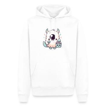 Snuggle auf der Suche nach Süßigkeiten - Männer Premium Bio Hoodie - Weiß - Vorne - Nico (187cm)