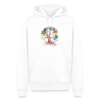 Lebensbaum Yoga Meditation Baum des Lebens - Männer Premium Bio Hoodie - Weiß - Vorne - Nico (187cm)