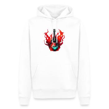 guitare, instrument de musique, guitariste, instrument à cordes pincées - Sweat à capuche Premium bio Homme - blanc - Devant - Nico (187cm)