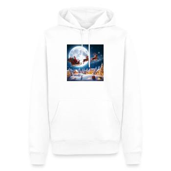 Weihnachtsmann Schlitten Rentier Weihnachtsbaum Weihnachtsgeschenke - Männer Premium Bio Hoodie - Weiß - Vorne - Nico (187cm)