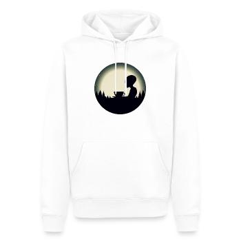 Alien Alien Café Silhouette Ciel Nocturne - Sweat à capuche Premium bio Homme - blanc - Devant - Nico (187cm)