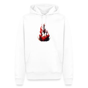 Guitare, Instrument à cordes pincées, Instrument de musique, Guitariste - Sweat à capuche Premium bio Homme - blanc - Devant - Nico (187cm)