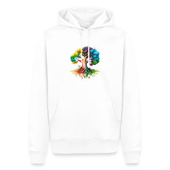 Baum des Lebens Lebensbaum Yoga Meditation - Männer Premium Bio Hoodie - Weiß - Vorne - Nico (187cm)