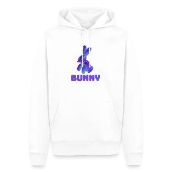 Lapin violet - Sweat à capuche Premium bio Homme - blanc - Devant - Nico (187cm)