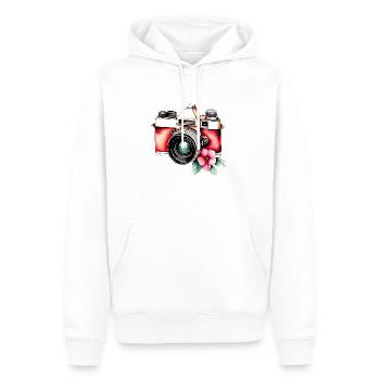 Photographie, Appareil photo, Photographe, Drôle, Photographes - Sweat à capuche Premium bio Homme - blanc - Devant - Nico (187cm)