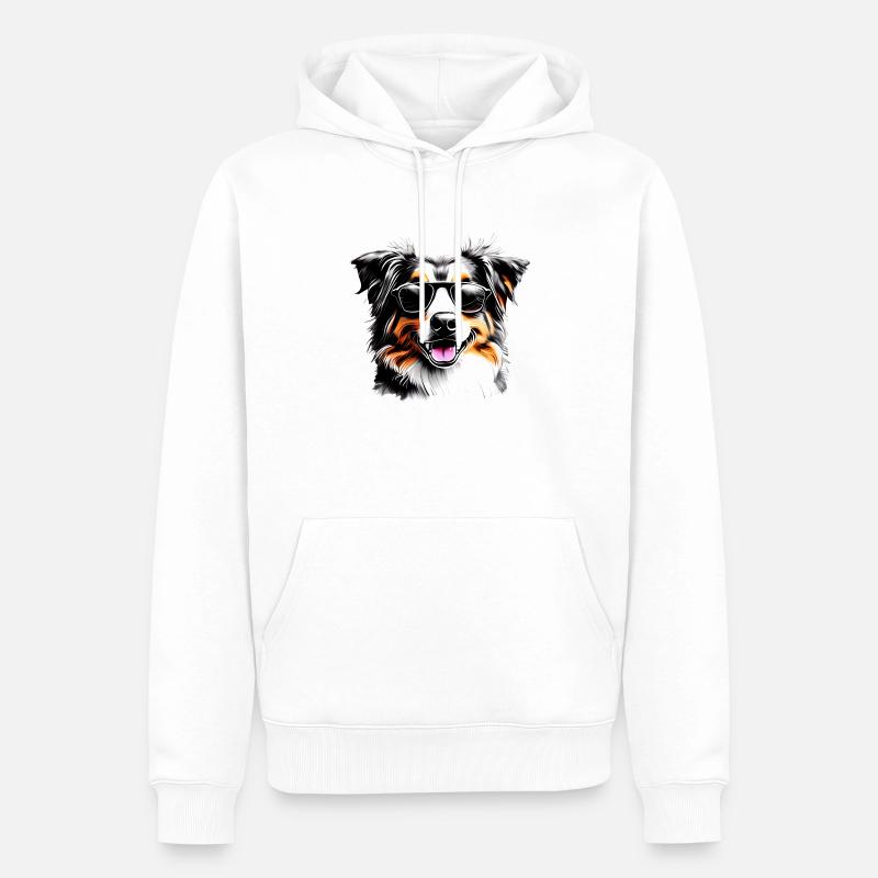 Chiot Berger Australien Propriétaire - Sweat à capuche Premium bio Homme - blanc