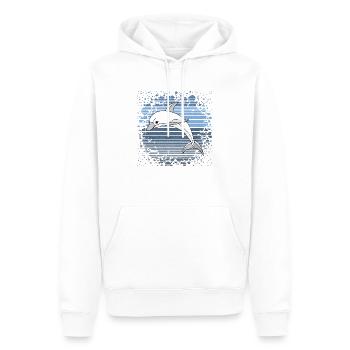Delfin - Männer Premium Bio Hoodie - Weiß - Vorne - Nico (187cm)
